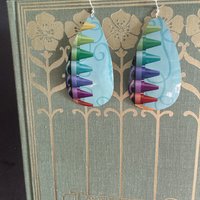 Teal Crayon Tin Earrings
