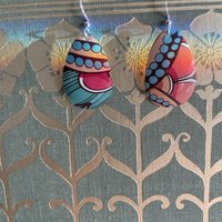 Squat Teardrop Abstract Fruit Tin Earring