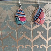 Squat Teardrop Abstract Fruit Tin Earring