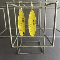 40" Tape Measure Tin Earrings