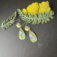 Drooping Bluebell Tin Earrings