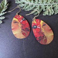 Peony Face Lefèvre Tin Earrings