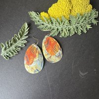 Red Hair Nested Lefèvre Tin Earrings