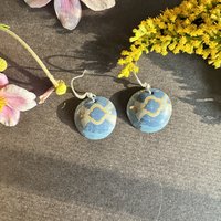 Blue Design Nested Tin Earrings
