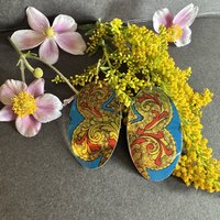 Large Oval 8s Shiny Tin Earrings