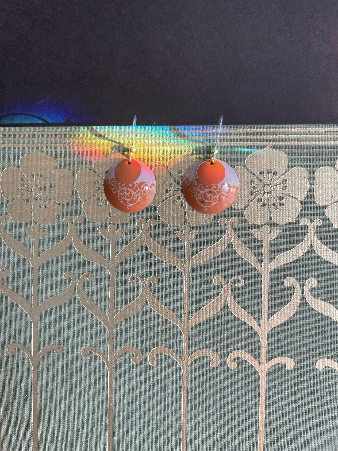 Orange Haney Tin Earrings