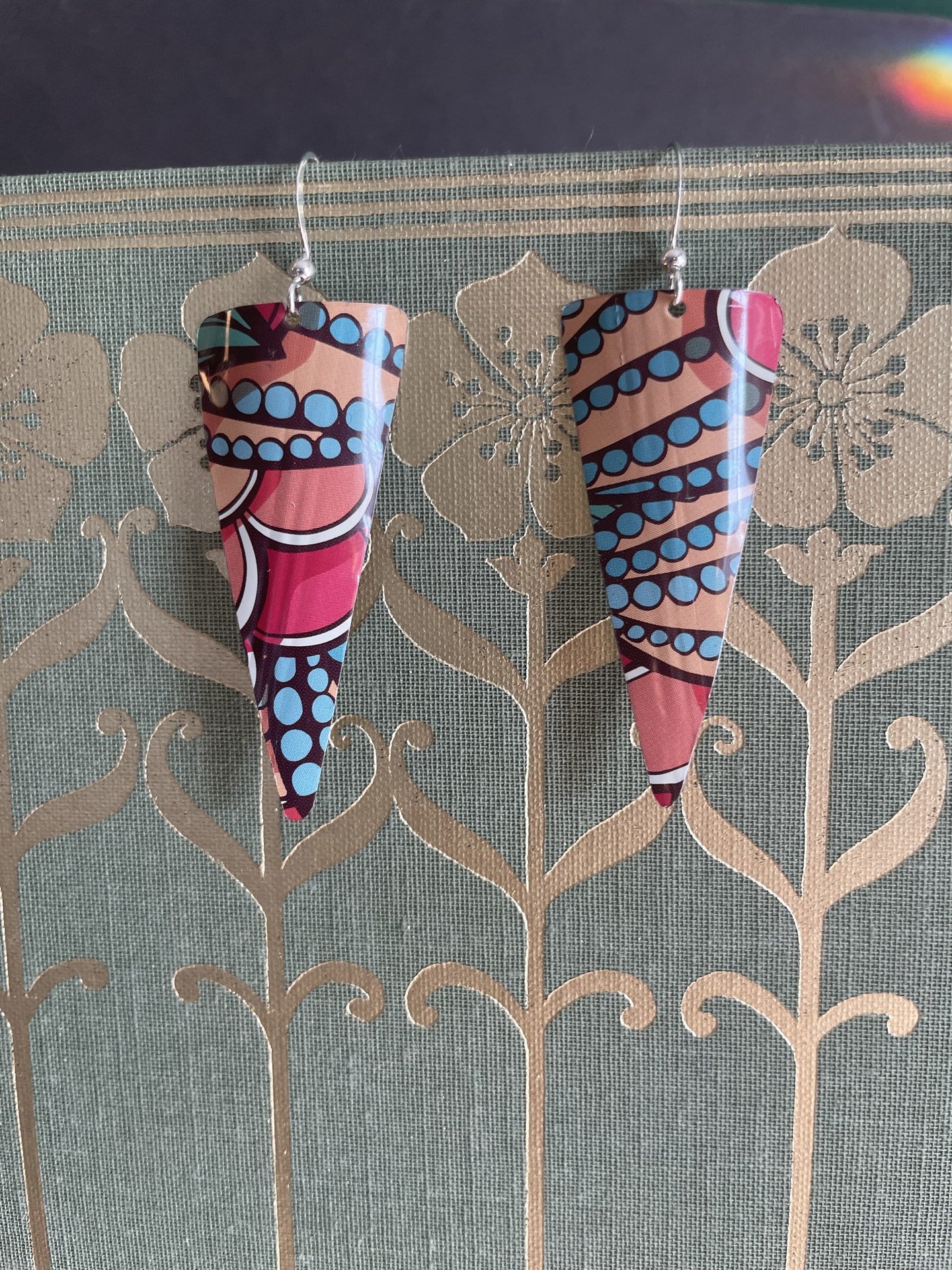 Triangle Abstract Fruit Tin Earring