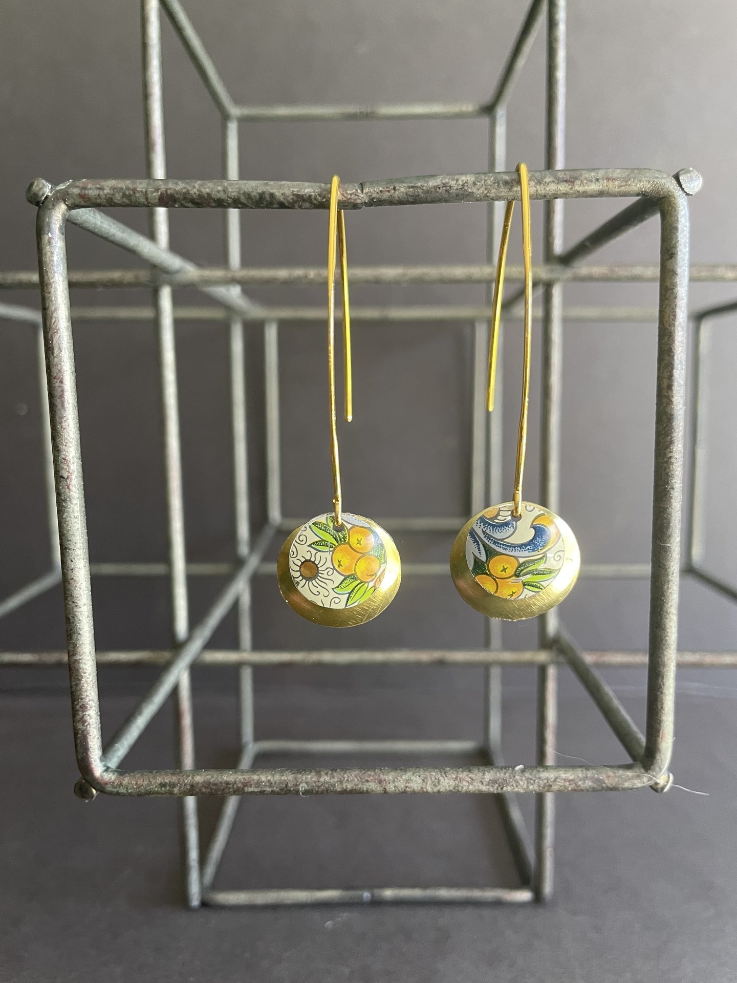 Dangly Florentine Nested Tin Earrings