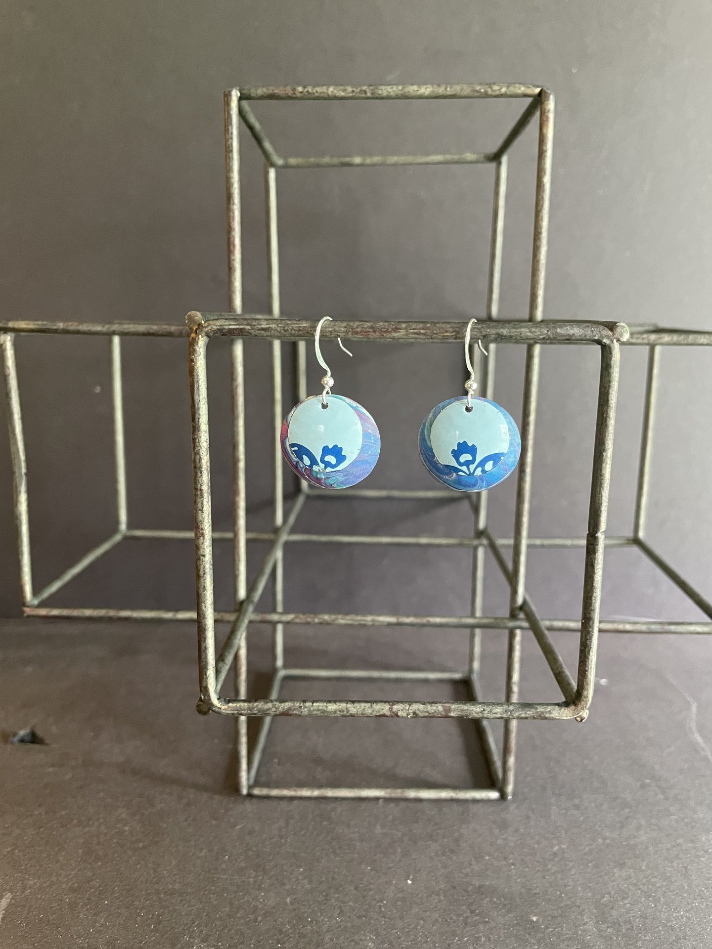 Nested Marbled Tin Earrings