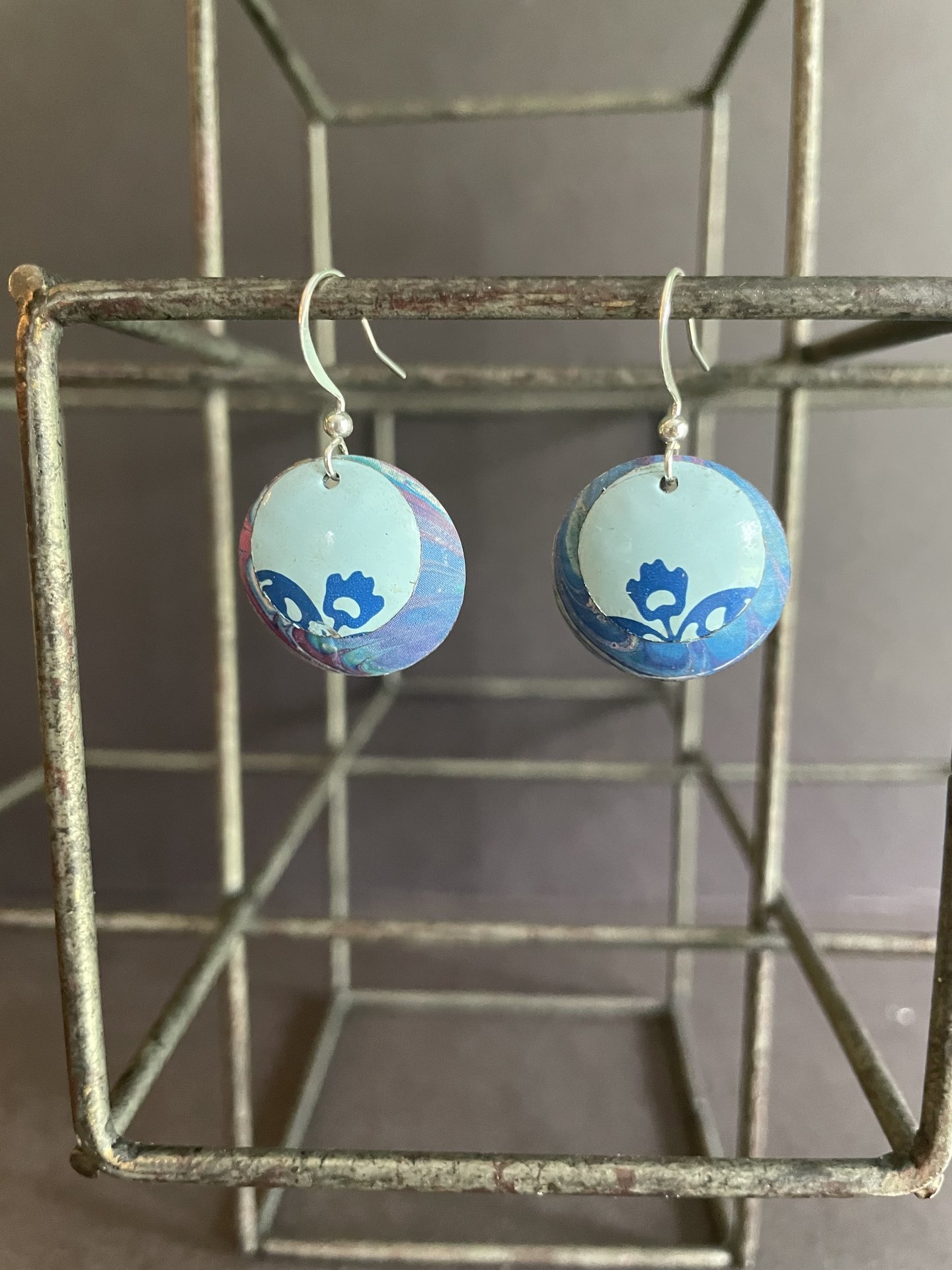 Nested Marbled Tin Earrings