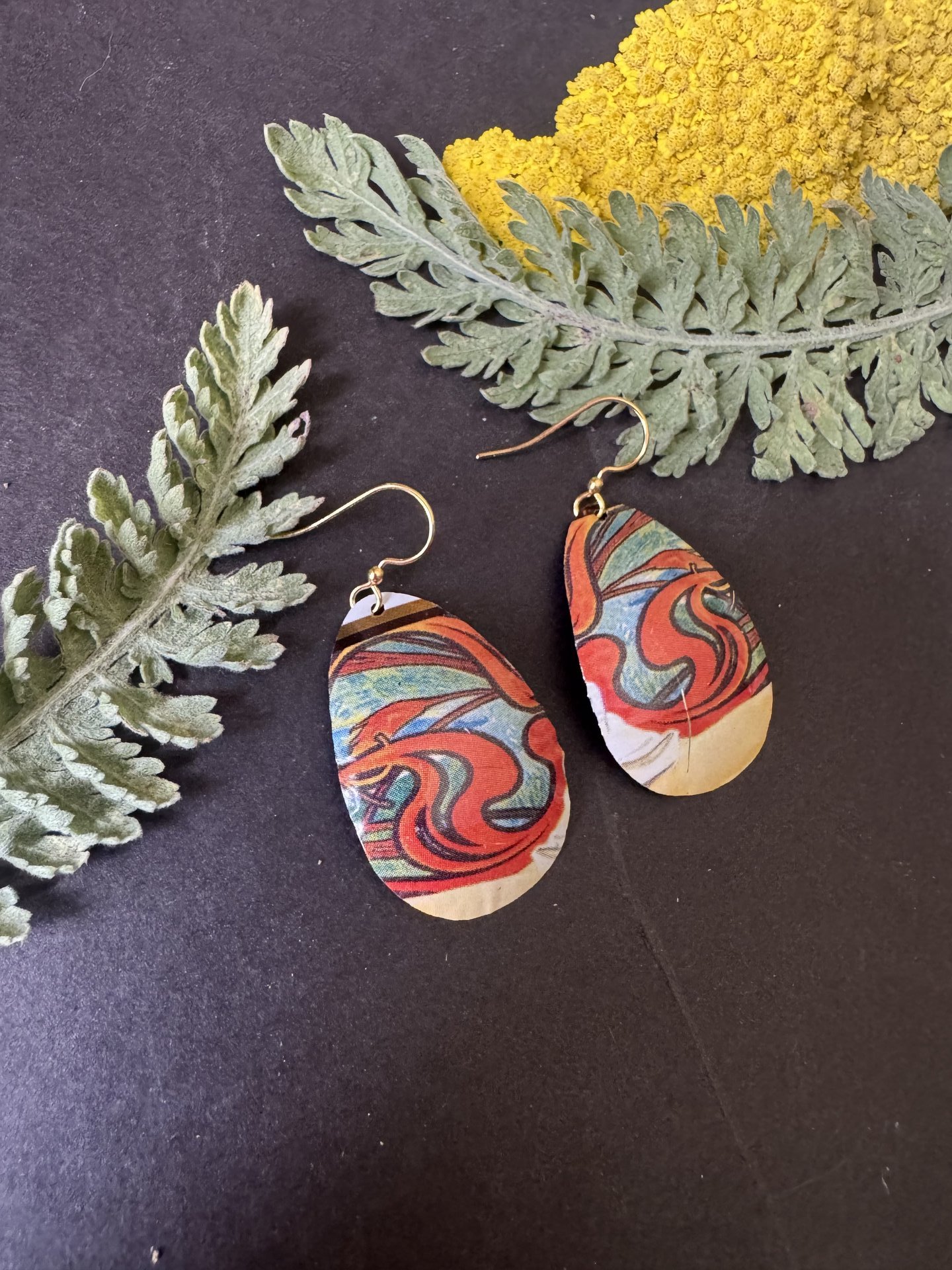 Red Hair Lefèvre Tin Earrings