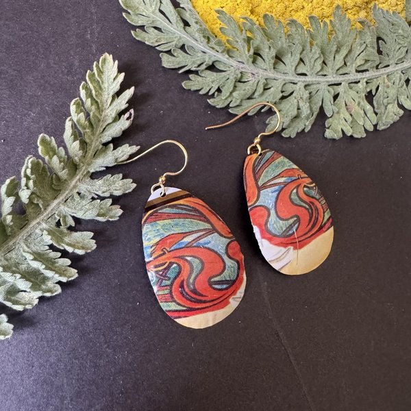 Red Hair Lefèvre Tin Earrings