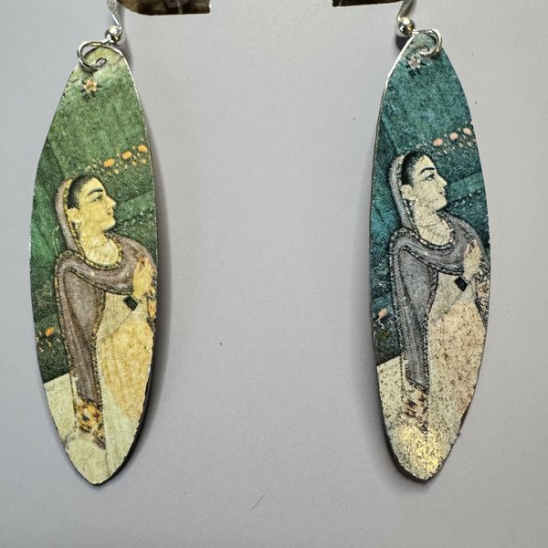 Dancer Indian Miniature Tin Earrings